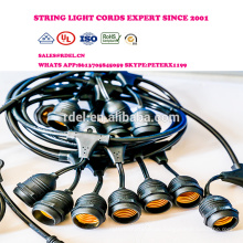 Outdoor-String-Lichter Set Commercial Edison Strang Beleuchtung-48ft Heavy Duty Cord 18 Sockets 21 Glühbirnen (UL